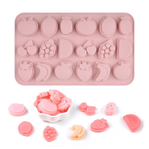 Çikolata Meyve Kalıbı Buz Küpü Tropikal Meyve Jelibon Şeker Silikon Kalıbı GT151