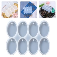 Epoksi Çoklu Oval Delikli Anahtarlık Kolye Kalıbı Silikon 5x3cm GT9560
