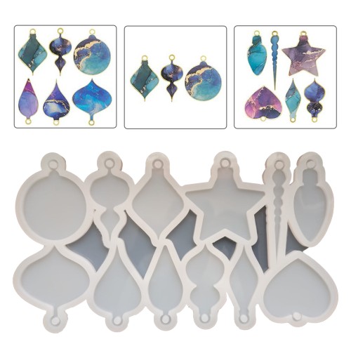 Epoksi Çoklu Yılbaşı Ağacı Süsleme Kalıbı Silikon EM312