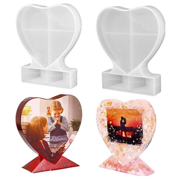 Epoksi Büyük Kalp Resimlik Fotoğraf Çerçevesi Silikon Kalıbı Epoksi Büyük Kalp Resimlik Fotoğraf Çerçevesi Silikon Kalıbı