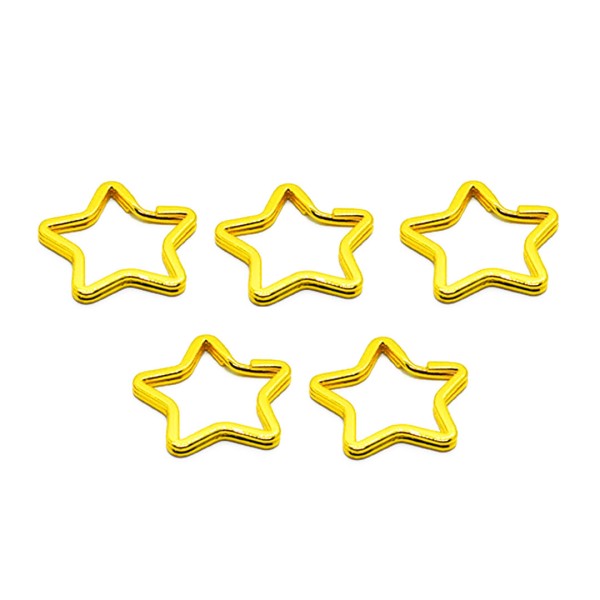 Anahtarlık Halkası Zincirsiz Yıldız Gold 5 Adet Anahtarlık Halkası Zincirsiz Yıldız Gold 5 Adet