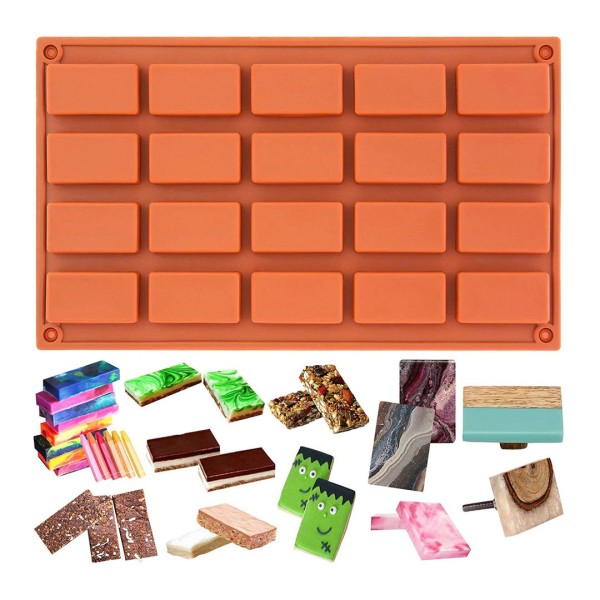 Bakeware Dikdörtgen Kek   Çikolata Silikon Kalıbı 20 li