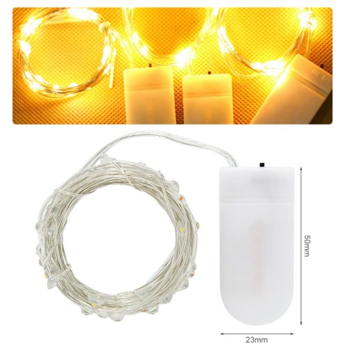 Epoksi Peri Led Tel Şerit Led Dekoratif Aydınlatma Saat Pilli Beyaz 2 Metre