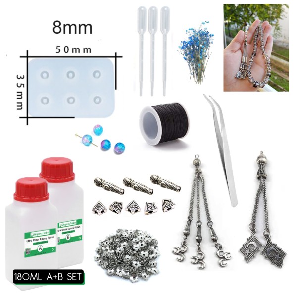 Epoksi Tesbih Yapım Seti -2 8MM Epoksi Tesbih Yapım Seti -2 8MM