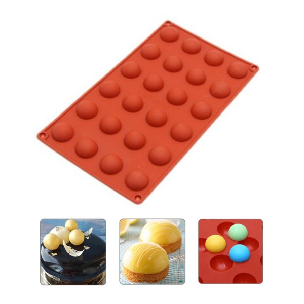 Yarım Küre 24 lü Pasta Kek Çikolata Silikon Kalıbı GT129 Yarım Küre 24 lü Pasta Kek Çikolata Silikon Kalıbı GT129