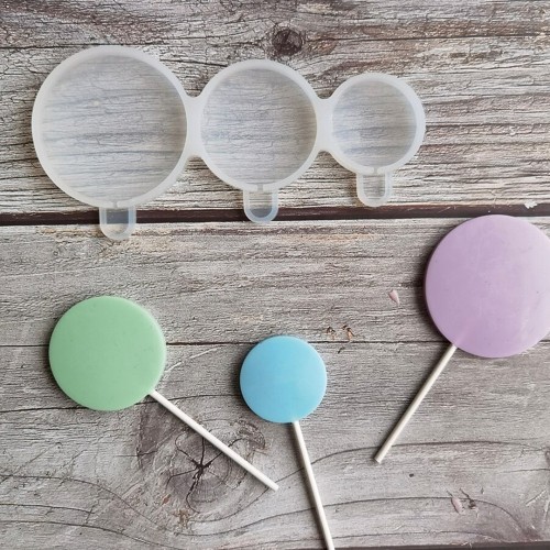 Üçlü Daire Lolipop Şekerleme Çikolata   Pasta Silikon Kalıbı GT1494
