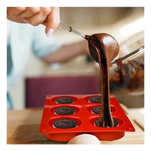 Yuvarlak 6 lı Pasta Kek   Çikolata Silikon Kalıbı GT042