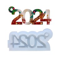 Epoksi Yılbaşı Anahtarlık 2024 Silikon Kalıbı EM274 Epoksi Yılbaşı Anahtarlık 2024 Silikon Kalıbı EM274